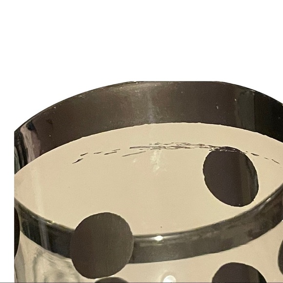 DOROTHY Thorpe MCM Silver rim polka dot low ball glasses pair. - Picture 8 of 8